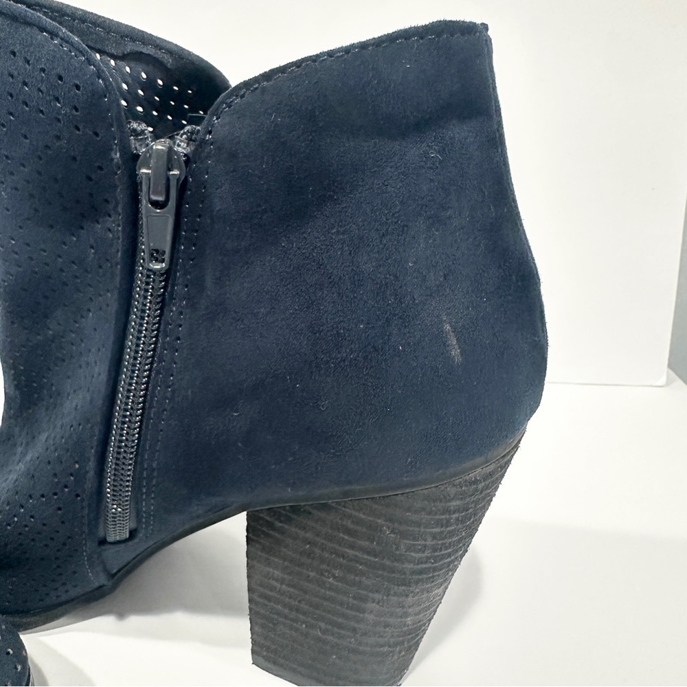 Carlos Santana Navy Blue Hacey Heeled Booties Boots - Picture 8 of 11